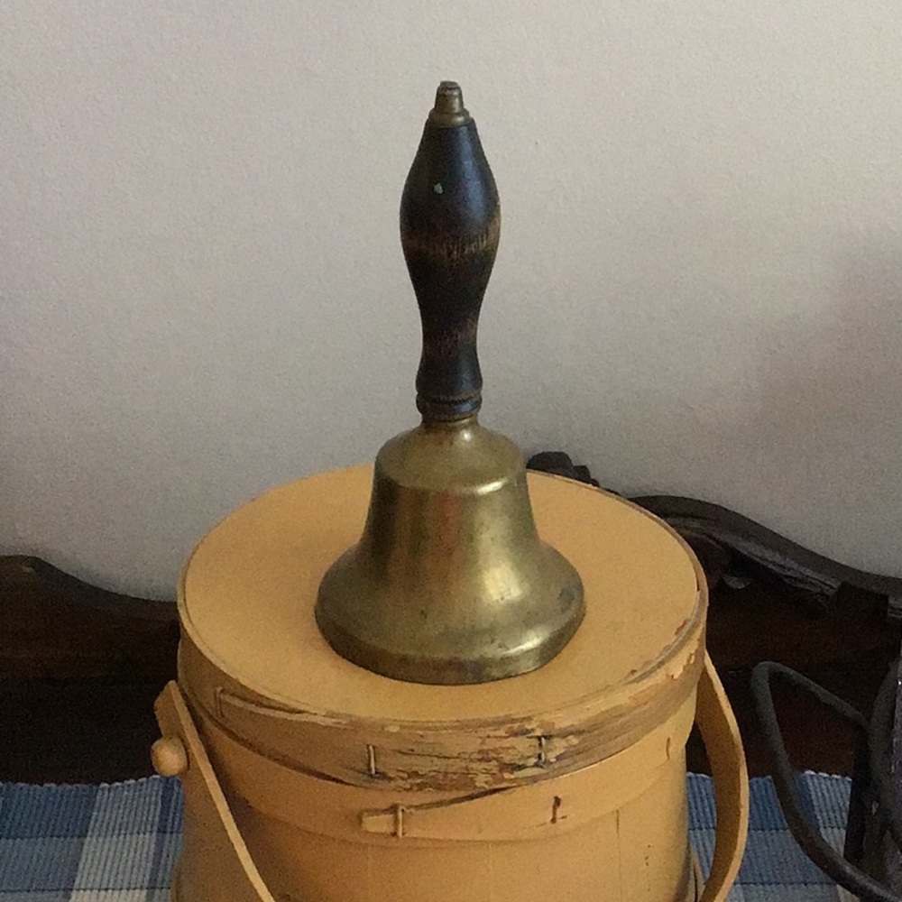 Antique brass school bell